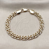 Pulsera Básica 03.145.0004.07 Oro Laminado, Pulido, Tono Dorado (Grosor 07.5 MM, 8 Pulgadas de Largo)