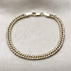 Pulsera Básica 04.63.1341.07 Oro Laminado, Pulido, Tono Dorado (Calibre 100, Grosor 05 MM, 8 Pulgadas de Largo)