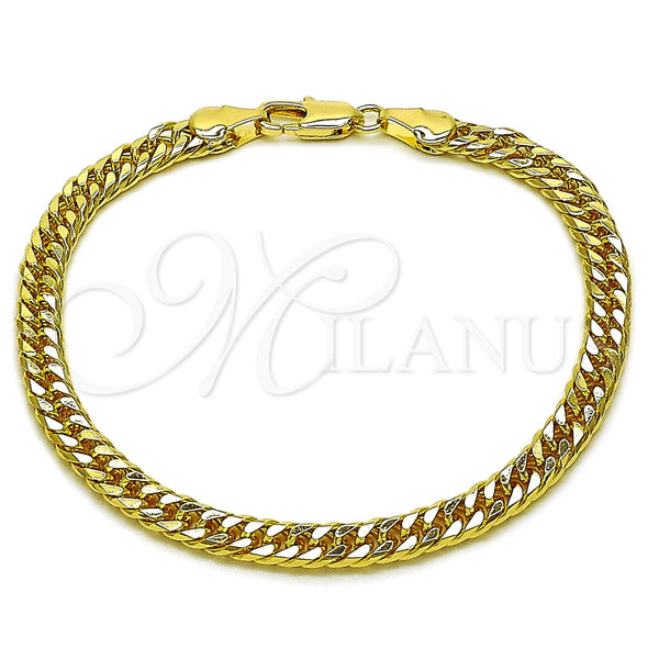 Pulsera Básica 04.63.1341.07 Oro Laminado, Pulido, Tono Dorado (Calibre 100, Grosor 05 MM, 8 Pulgadas de Largo)