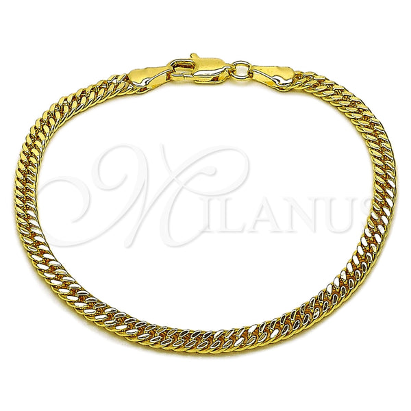 Pulsera Básica 04.63.1403.07 Oro Laminado, Pulido, Tono Dorado (Grosor 03.8 MM, 8 Pulgadas de Largo)