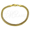 Pulsera Básica 04.63.1403.07 Oro Laminado, Pulido, Tono Dorado (Grosor 03.8 MM, 8 Pulgadas de Largo)