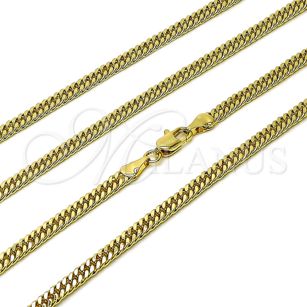 Gargantilla Basica 04.63.1403.22 Oro Laminado, Pulido, Tono Dorado (Grosor 03.8 MM, 22 Pulgadas de Largo)