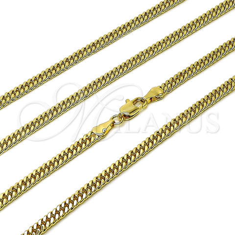 Gargantilla Basica 04.63.1403.22 Oro Laminado, Pulido, Tono Dorado (Grosor 03.8 MM, 22 Pulgadas de Largo)