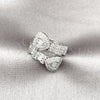 Anillo Multi Piedra 01.283.0035.1 Rodio Laminado, Diseño de Corazón y Baguette, con Zirconia Cubica Blanca y Micro Pave Blanca, Pulido, Rodinado (Talla Unica)