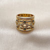 Anillo Multi Piedra 01.282.0010.09 Oro Laminado, Diseño de Paperclip, con Zirconia Cubica Verde y Micro Pave Blanca, Pulido, Tono Dorado (Tamaño 9)