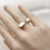 Anillo Multi Piedra 01.282.0011 Oro Laminado, Diseño de Caballo y Gota, con Madre Perla Marfil y Zirconia Cubica Blanca, Pulido, Tono Dorado (Talla Unica)