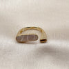 Anillo Multi Piedra 01.282.0012 Oro Laminado, Diseño de Herradura, con Madre Perla Marfil, Pulido, Tono Dorado (Talla Unica)