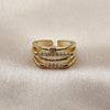Anillo Multi Piedra 01.282.0016 Oro Laminado, con Micro Pave Blanca y Zirconia Cubica Blanca, Pulido, Tono Dorado (Talla Unica)