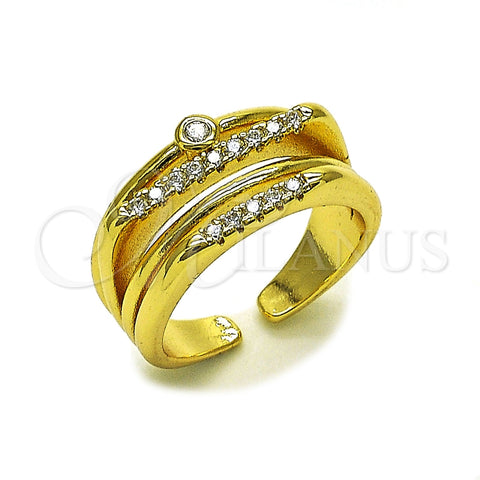 Anillo Multi Piedra 01.282.0016 Oro Laminado, con Micro Pave Blanca y Zirconia Cubica Blanca, Pulido, Tono Dorado (Talla Unica)