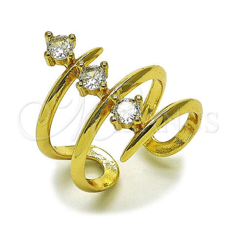 Anillo Multi Piedra 01.282.0017 Oro Laminado, con Zirconia Cubica Blanca, Pulido, Tono Dorado (Talla Unica)
