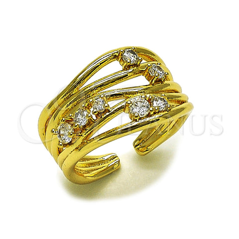 Anillo Multi Piedra 01.282.0018 Oro Laminado, con Zirconia Cubica Blanca, Pulido, Tono Dorado (Talla Unica)