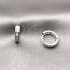 Argolla Huggie 02.452.0015.14 Rodio Laminado, con Zirconia Cubica Blanca, Pulido, Rodinado