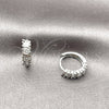 Argolla Huggie 02.452.0020.15 Rodio Laminado, con Zirconia Cubica Blanca, Pulido, Rodinado