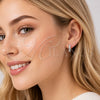 Argolla Huggie 02.452.0022.15 Rodio Laminado, con Zirconia Cubica Blanca, Pulido, Rodinado