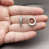 Argolla Huggie 02.452.0022.15 Rodio Laminado, con Zirconia Cubica Blanca, Pulido, Rodinado