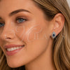 Arete Dormilona 02.452.0025.1 Rodio Laminado, Diseño de Ojo Griego y Cluster, con Zirconia Cubica Verde, Pulido, Rodinado