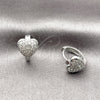 Argolla Huggie 02.452.0026.15 Rodio Laminado, Diseño de Corazón, con Micro Pave Blanca, Pulido, Rodinado