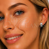 Argolla Huggie 02.452.0027.14 Rodio Laminado, con Micro Pave Blanca, Pulido, Rodinado