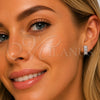 Argolla Huggie 02.452.0028.15 Rodio Laminado, Diseño de Baguette, con Zirconia Cubica Blanca, Pulido, Rodinado