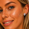 Argolla Huggie 02.452.0030.14 Rodio Laminado, con Zirconia Cubica Blanca, Pulido, Rodinado
