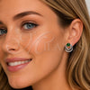 Arete Dormilona 02.452.0036 Rodio Laminado, con Zirconia Cubica Verde y Blanca, Pulido, Rodinado