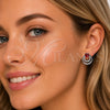 Arete Dormilona 02.452.0036.1 Rodio Laminado, con Zirconia Cubica Verde y Blanca, Pulido, Rodinado