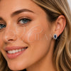Arete Dormilona 02.452.0037 Rodio Laminado, Diseño de Cluster, con Zirconia Cubica Zafiro Azul y Blanca, Pulido, Rodinado