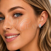 Arete Dormilona 02.452.0037.1 Rodio Laminado, Diseño de Cluster, con Zirconia Cubica Blanca, Pulido, Rodinado