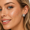 Arete Dormilona 02.452.0041 Rodio Laminado, Diseño de Nudo, con Perla Marfil y Micro Pave Blanca, Pulido, Rodinado