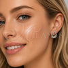 Arete Dormilona 02.452.0042 Rodio Laminado, con Zirconia Cubica Blanca, Pulido, Rodinado
