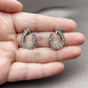 Arete Dormilona 02.452.0042 Rodio Laminado, con Zirconia Cubica Blanca, Pulido, Rodinado