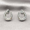 Arete Dormilona 02.452.0042 Rodio Laminado, con Zirconia Cubica Blanca, Pulido, Rodinado