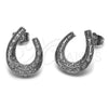 Arete Dormilona 02.452.0042 Rodio Laminado, con Zirconia Cubica Blanca, Pulido, Rodinado