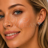 Arete Dormilona 02.344.0191 Rodio Laminado, Diseño de Pajaro, con Micro Pave Blanca, Pulido, Rodinado