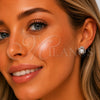 Arete Dormilona 02.344.0140.1 Rodio Laminado, Diseño de Flor y Corona, con Zirconia Cubica Blanca y Perla Marfil, Pulido, Rodinado
