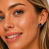 Arete Dormilona 02.344.0015.2 Rodio Laminado, con Zirconia Cubica Negro, Pulido, Rodinado