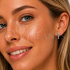 Arete Dormilona 02.342.0119.1 Rodio Laminado, Diseño de Cruz, con Micro Pave Blanca, Pulido, Rodinado
