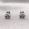Arete Dormilona 02.344.0202 Rodio Laminado, Diseño de Corazón, con Micro Pave Blanca, Pulido, Rodinado