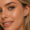 Arete Dormilona 02.344.0203 Rodio Laminado, Diseño de Delfín, con Micro Pave Blanca y Negro, Pulido, Rodinado