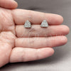Arete Dormilona 02.344.0206 Rodio Laminado, con Zirconia Cubica Blanca, Pulido, Rodinado