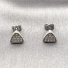 Arete Dormilona 02.344.0206 Rodio Laminado, con Zirconia Cubica Blanca, Pulido, Rodinado