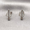 Arete Dormilona 02.344.0209 Rodio Laminado, Diseño de Corazón y Flecha, con Zirconia Cubica Blanca, Pulido, Rodinado