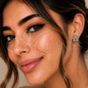 Arete Dormilona 02.342.0197.1 Rodio Laminado, Diseño de Osito y Corazón, con Micro Pave Blanca y Negro, Pulido, Rodinado
