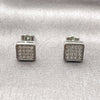 Arete Dormilona 02.344.0224 Rodio Laminado, con Zirconia Cubica Blanca, Pulido, Rodinado