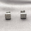 Arete Dormilona 02.344.0225 Rodio Laminado, con Zirconia Cubica Blanca, Pulido, Rodinado