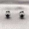 Arete Dormilona 02.344.0231.2 Rodio Laminado, Diseño de Cluster, con Zirconia Cubica Negro y Blanca, Pulido, Rodinado