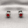 Arete Dormilona 02.344.0231.3 Rodio Laminado, Diseño de Cluster, con Zirconia Cubica Granate y Blanca, Pulido, Rodinado