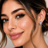 Arete Dormilona 02.344.0233 Rodio Laminado, Diseño de Baguette, con Zirconia Cubica Blanca, Pulido, Rodinado