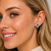 Arete Dormilona 02.344.0234 Rodio Laminado, Diseño de Trébol de Cuatro Hojas, con Zirconia Cubica Multicolor, Pulido, Rodinado