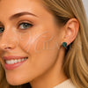 Arete Dormilona 02.344.0159.4 Rodio Laminado, Diseño de Flor, con Zirconia Cubica Verde, Pulido, Rodinado